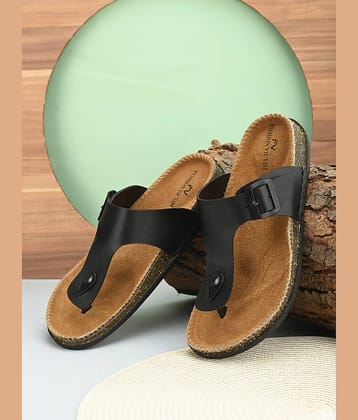Fashion Victim Black Men's Leather Slipper