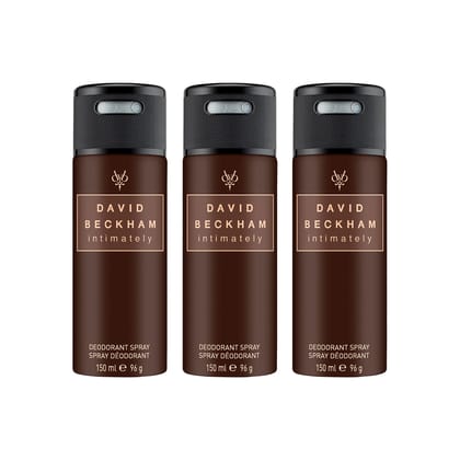 David Beckham Intimately Man Deodorant Spray 150ml (Pack of 3)