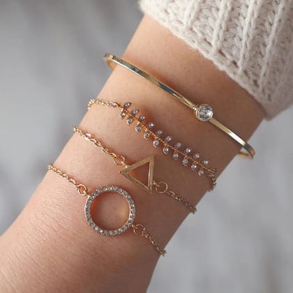 Gold-Plated Minimalist Bracelet Combo – Pack of 4