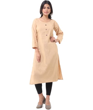DESHBANDHU DBK - Beige Cotton Women's Straight Kurti