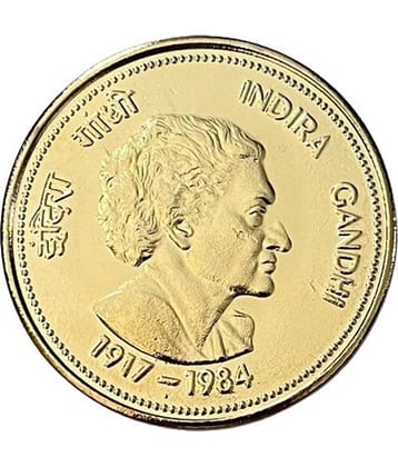 Rare 10000 Rupee Indira Gandhi UNC Gold Plated Coin