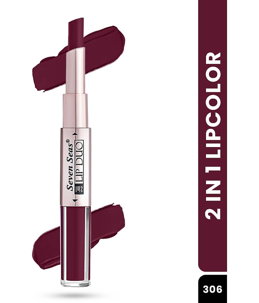 Seven Seas 2in1 Full Coverage Comfortable Lipstick + Liquid Lipstick (Plum)