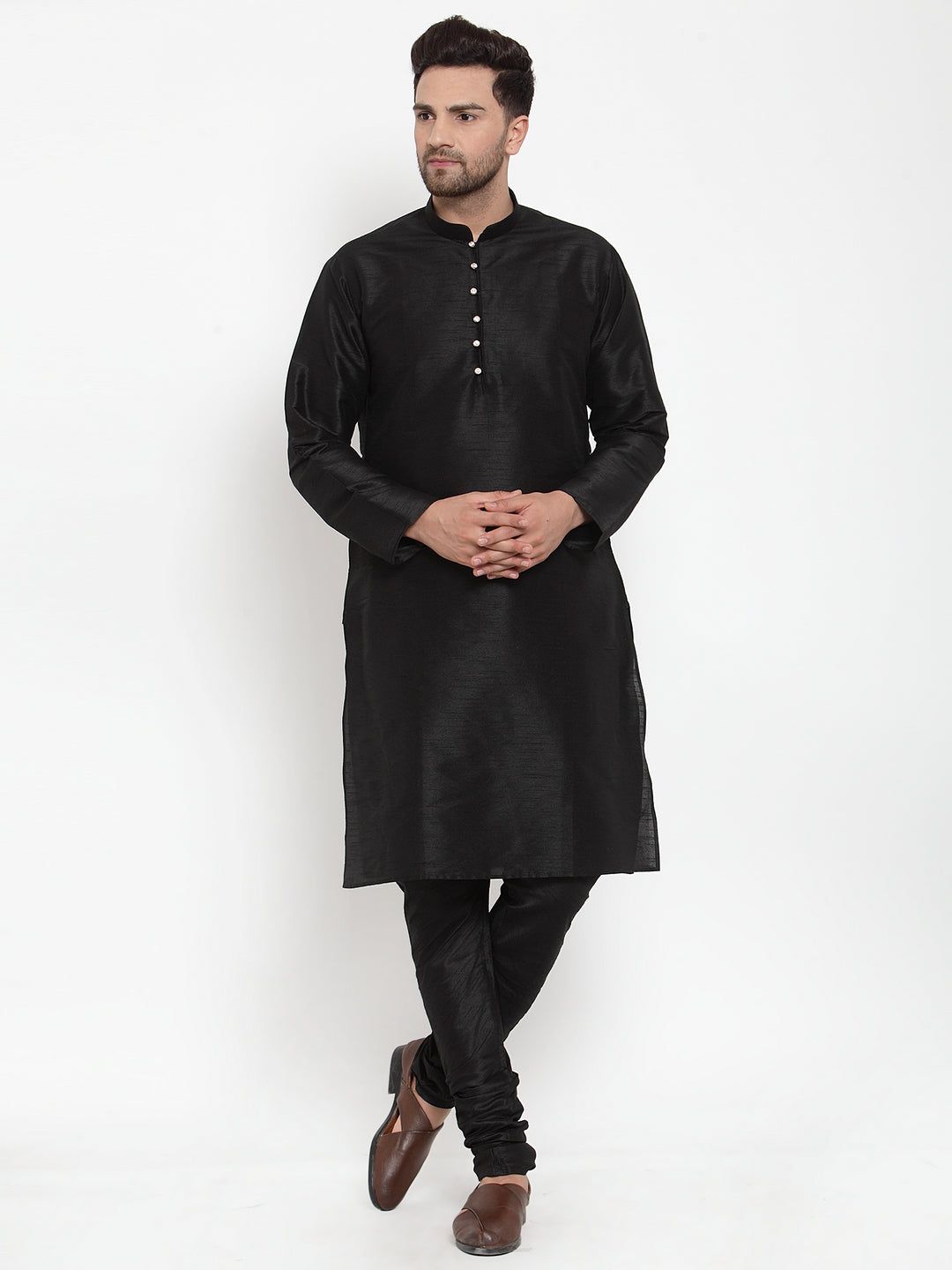 Men's Silk Kurta Churidar Set