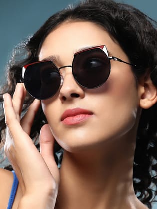 The Edge-Block Cateye Sunglass - Onyx Black-Sunglass