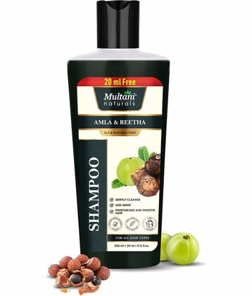 Multani Naturals Amla & Reetha Shampoo Helps to Strenghten Hair Roots, Tissue and Prevent Scalp Dryness 270ml