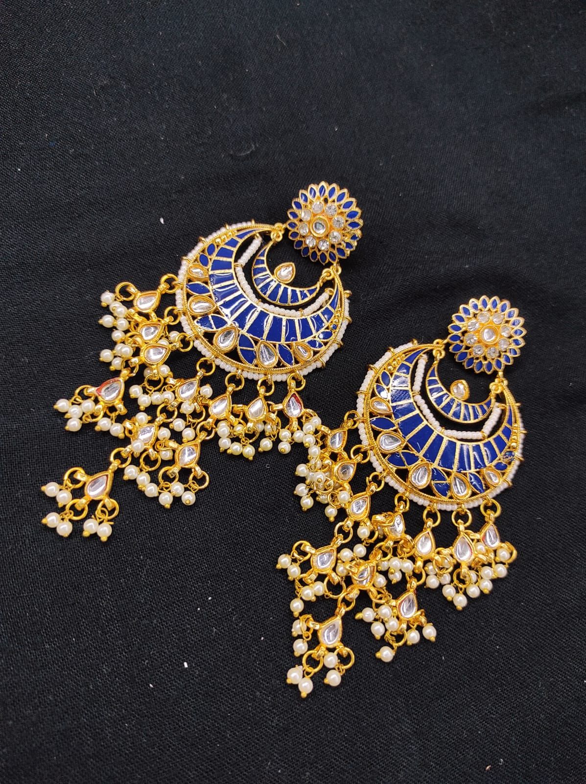 ZEVAR I Traditional Kundan Studded Drop Earrings