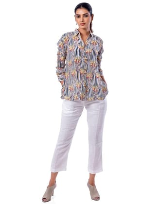 White Pure Linen Pants-XS