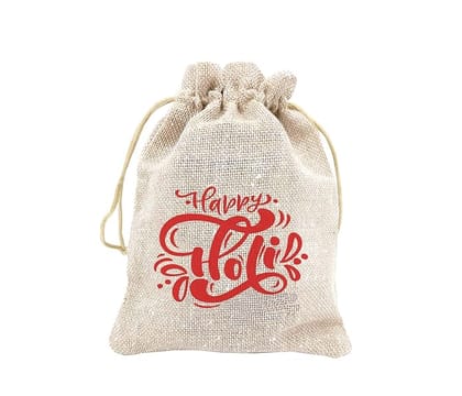 IVARIAN - Jute Potli Bag, Holi Festival Gifting Bag, Return Gifting Bag (10x14cm set of 50, Holi)