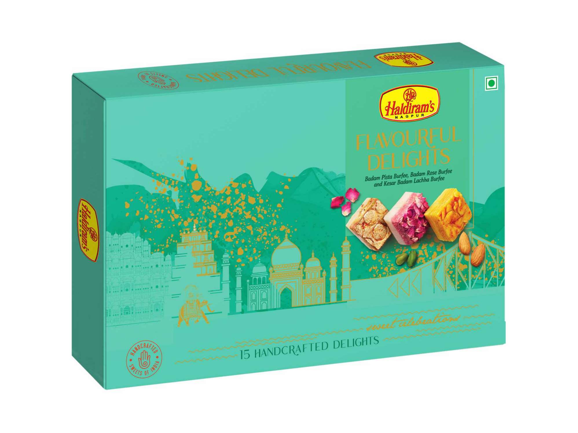 Haldiram's Flavourful Delights (Assorted Badam Burfee) Packed Sweets - 500 Gm
