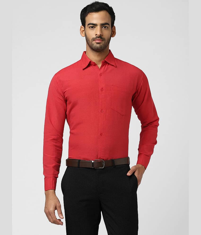 DESHBANDHU DBK - Red Cotton Regular Fit Men's Casual Shirt (Pack of 1 )