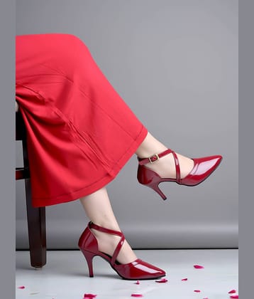 Shoetopia Red Women's Sandal Heels