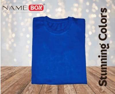 NameBox Pure premium cotton T shirts, Ink Blue, Size - 38 (S)