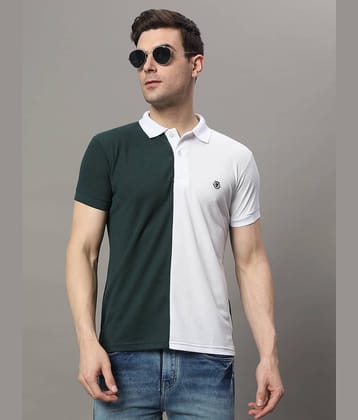 The Million Club Pack of 1 Cotton Blend Regular Fit Colorblock Half Sleeves Men's Polo T Shirt ( Olive Green )