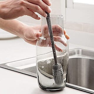 Cleaning Brush Washing Bottle Containers, Flask, Sports Bottle Vase Glassware(Grey)