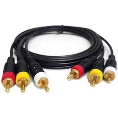 RCA Cable 3RCA Male to 3 RCA Male, Gold Plated Audio Video Cable ,Composite AV Cable for DVD, TV, VCD, Amplifier and Projector (1.5m)