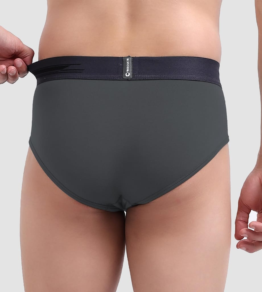 FREECULTR Men's Underwear Anti Bacterial Micromodal Airsoft Brief - Non Itch No Chaffing Sweat Proof Pack of 1-Ash Grey