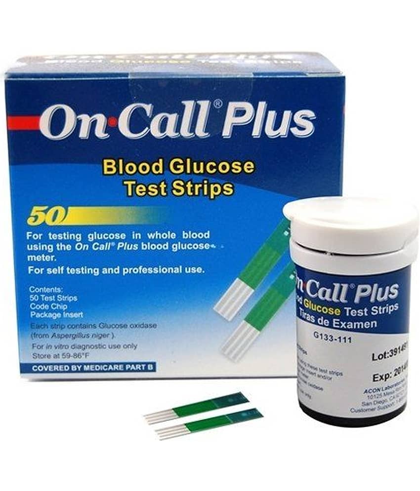 On Call Plusglucometer Strips 50 Strips (Pack of 2)