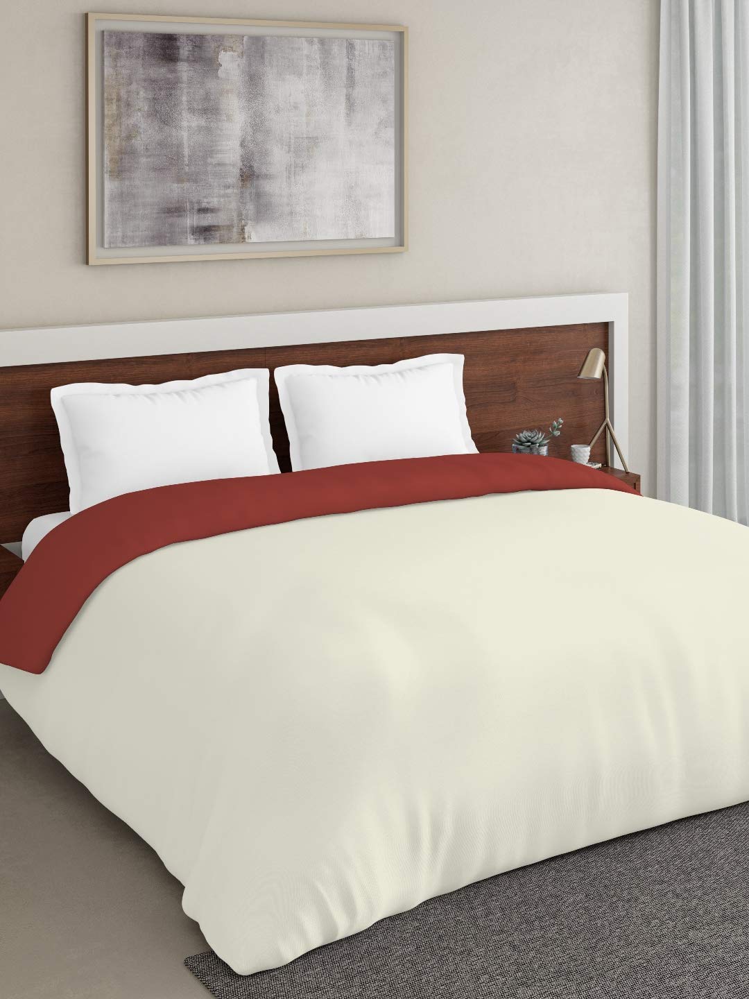 D'Decor Live Beautiful 180TC 1 Double Comforter - Beige (228 CM X 274 CM, 90IN X 108IN)