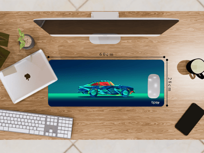 "FUTURISTIC NEON CAR " Gaming Mousepad- Elevate Your Gaming Experience-Medium (28CM X 60CM) / Plane