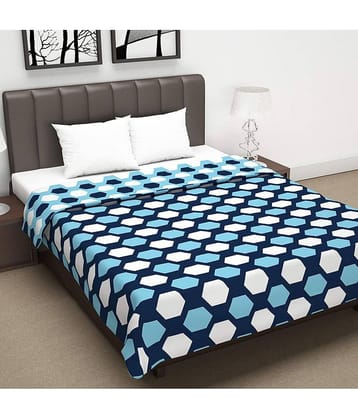 DIVINE CASA Double Polyester Blue Geometrical Dohar