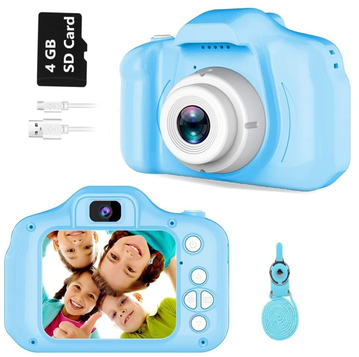 CADDLE & TOES Kids Camera, Christmas Birthday Gifts for Girls or Boys Aged 4+ to 12 Years Old, Kids Digital Camera (Blue Camera with SDCard) CADDLE & TOES Kids Camera, Christmas Birthday Gifts for Girls or Boys Aged 4+ to 12 Years Old, Kids Digital Camer