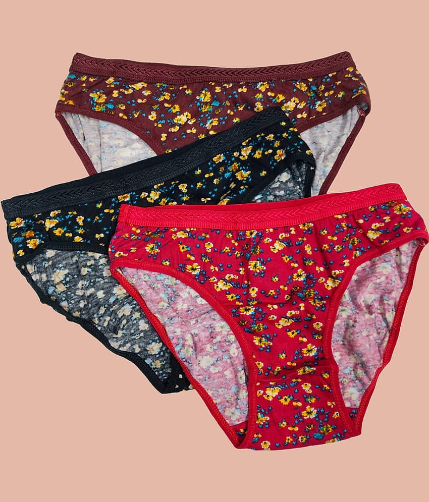 Ladyland Cotton Hipster ( Multicolor , Pack of 3 )