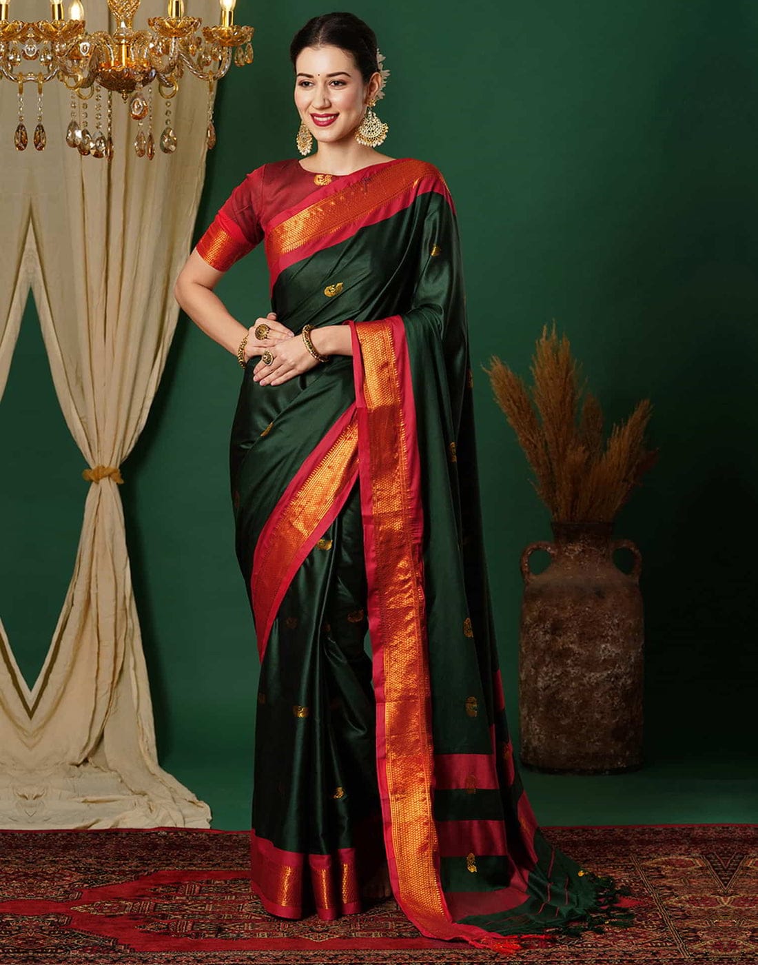 Trending Pathani Kanjivaram Silk Woven Saree