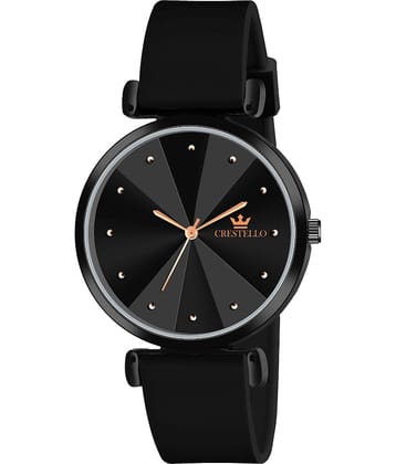 Crestello - Black Silicon Analog Womens Watch