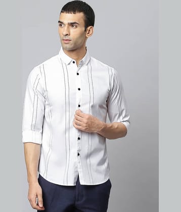 Dennis Lingo - White 100% Cotton Slim Fit Men's Casual Shirt ( Pack of 1 )