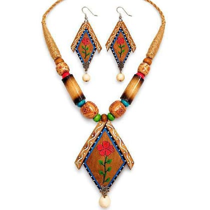 Bamboo Natural Wood Necklace for Festive Occasions Eco Friendly