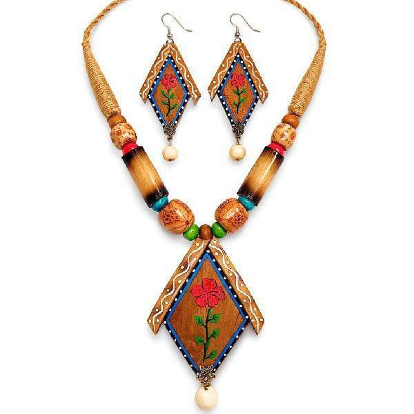 Bamboo Natural Wood Necklace for Festive Occasions Eco Friendly