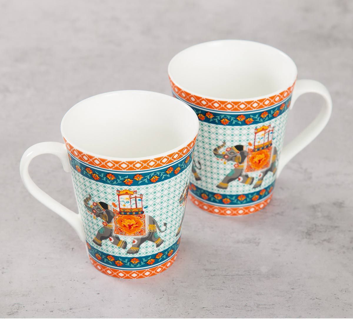 India Circus Swirling Safari Zing Mug Set Of 2