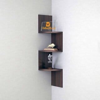 Onlinecraft Wooden Wall Shelf Wooden Wall Shelf (Number Of Shelves - 3, Brown)