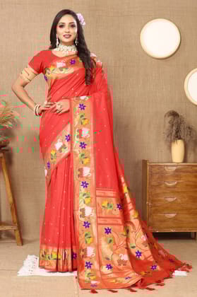 Red Paithani Silk Saree