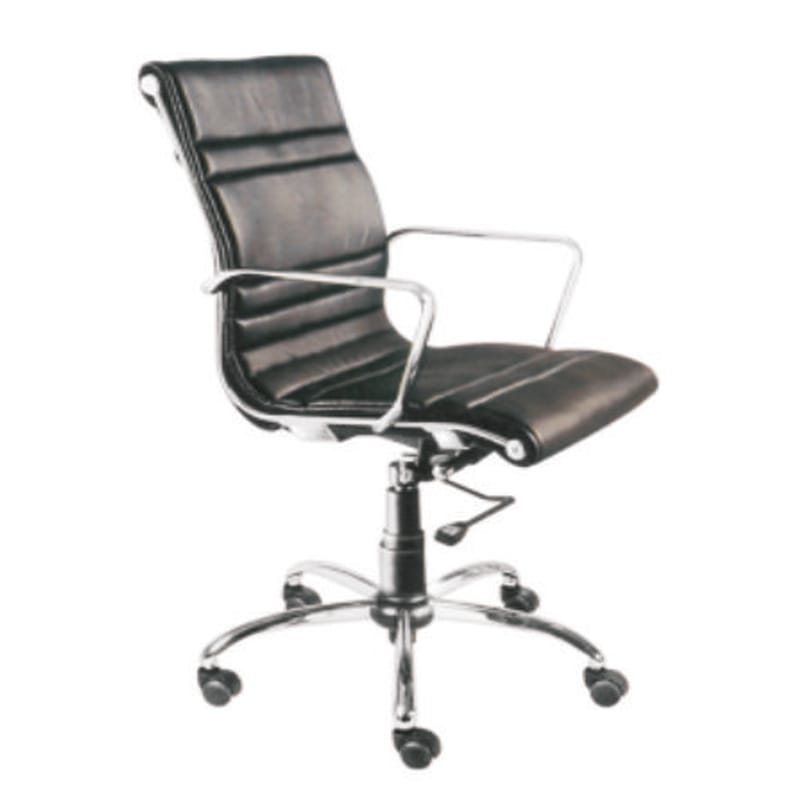 Next to Boss - Leatherette Revolving Chair With Knee Tilt Mechanism, Cushioned Handle, Metal Base (CS-L19-MB)