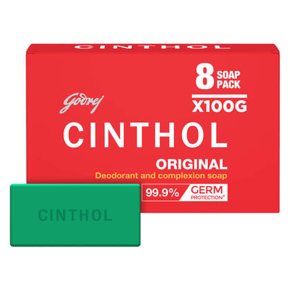 Cinthol Original Soap, 100g (Pack of 12) | Germ Protection | Soaps For Bath | Grade 1 Soap | For All Skin Types Cinthol Original Soap, 100g (Pack of 12) | Germ Protection | Soaps For Bath | Grade 1 Soap | For All Skin Types - 100 g (Pack of 8)