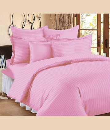 Neekshaa Satin 1 Double Bedsheet with 2 Pillow Covers ( Baby Pink )