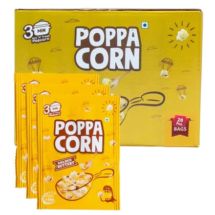 Poppacorn Instant Popcorn 700gms Popcorn Kernels 35gx20 pouches  Pack of 20 (700, Golden Buttery)
