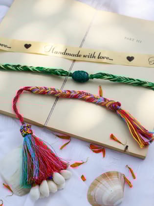 Harsh Multicolored Rakhi Lumba Set-Multicolored
