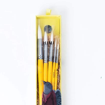 Himi Little Bird Assorted Brush Set Of 5Pc (Choose Colour)-YELLOW