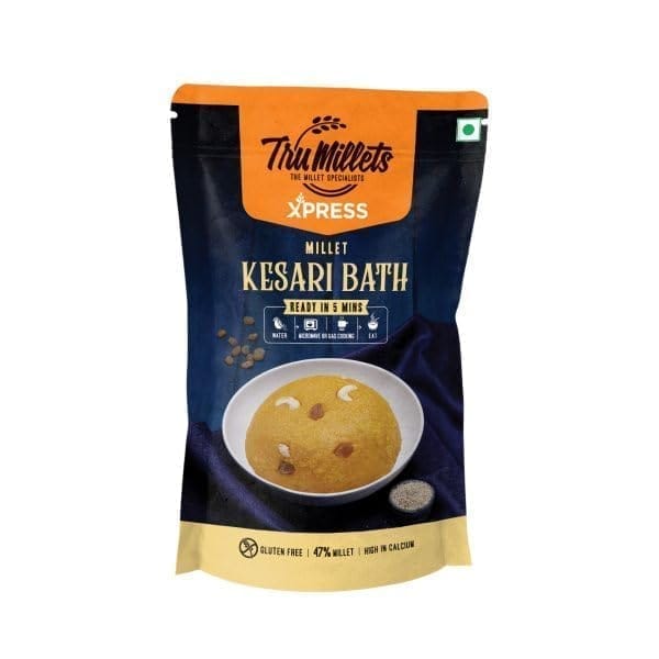 Trumillets 180gm Instant Kodo Millet Kesaribath Mix | Traditional Masalas Mix | Ready to Cook | Tasty Ready to Eat Kesaribath | No Artificial Colors and Flavours | No Palm Oil