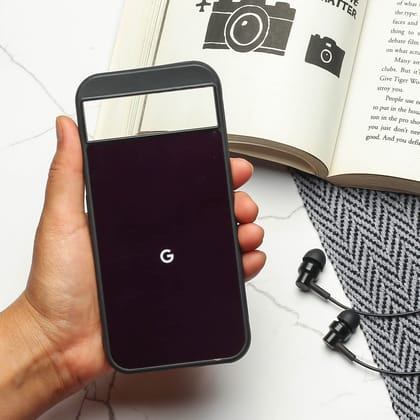 Black metal back case for Google Pixel 8