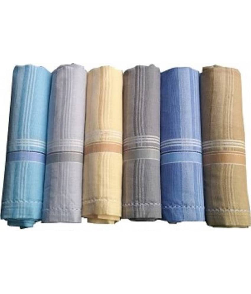 Tahiro MultiColour Cotton Handkerchief - Pack Of 6