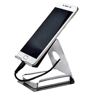 Desktop Cell Phone Stand Tablet Stand Stainless Steel Stand Holder for Mobile Phone and Tablet (Up to 10.1 inch)