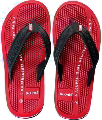 Dr.Ortho Slippers - Red Men's Massage Flip Flop