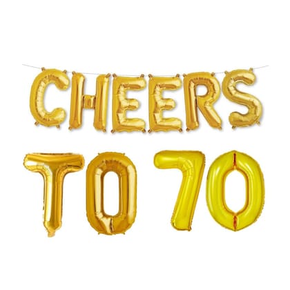 Balloonistics Cheers to Seventy Foil Balloon Combo Number 70 Foil Balloon for Birthday and Anniversary