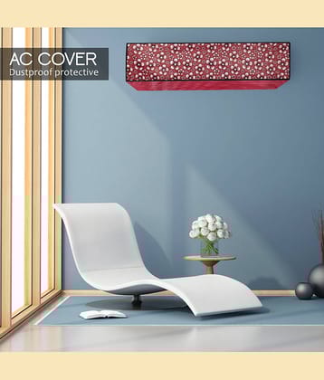 CASA FURNISHING Single Polyester Blend Maroon AC Cover for 1.5 Ton Split AC