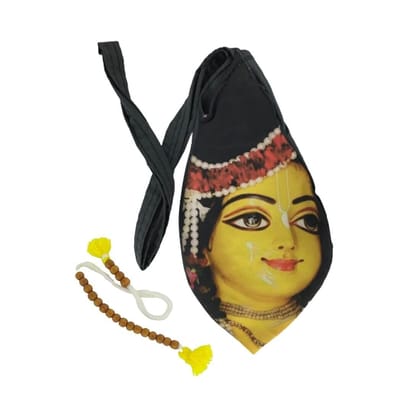 MAYAPURI Printed Chanting Bag/Japa Mala Bag with Zip Pocket & Sakshi Mala Counter (Pack of 1)