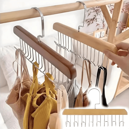 Space Saving 8 Hooks Wooden Hangers ( Pack of 2 Pcs )-Pack of 2 @ ₹899 | Bestseller 🏆