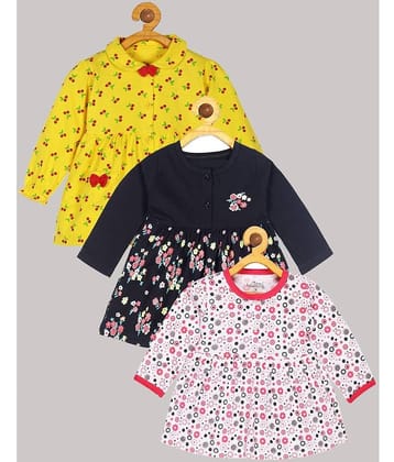 Babeezworld Pack of 3 Baby Girls Cotton Frock ( Multi )